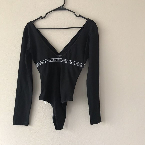 BALMAIN Women's Logo Band Jersey Bodysuit - Picture 1 of 5